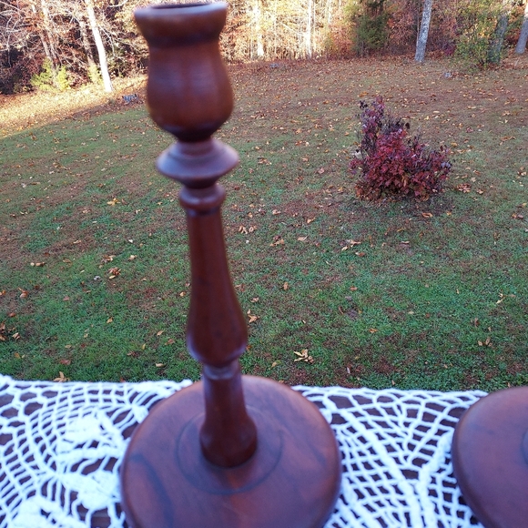 FINAL OLD Wood Candle Sticks - Picture 2 of 12